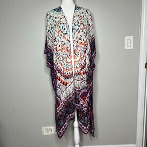 Macchia di Ruggine Kimono Cover-Up Shawl Boho Chic Beach Flowy Bohemian One Size